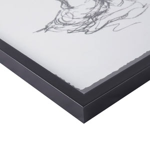 English Elm Sketch Feminine Figures 2-Piece Framed Glass & Matted Wall Art Set by Elise Green — Elegant 17x21" décor with bold black frames for modern sophistication B03598880