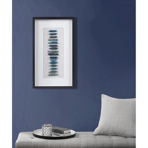 English Elm Framed Martha Stewart Cerulean Stones Blue Agate Shadowbox Wall Art with Genuine Agate, 13.8"x23.6" B03599410