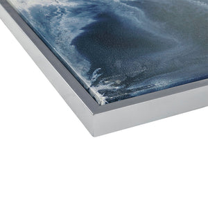 English Elm Abstract Blue Lagoon 2-Piece Framed Canvas Wall Art Set by Madison Park – Glossy Silver-Trim Abstract Artwork, 25.5" Squares, Easy Hang, Fade-Resistant Finish B03598833