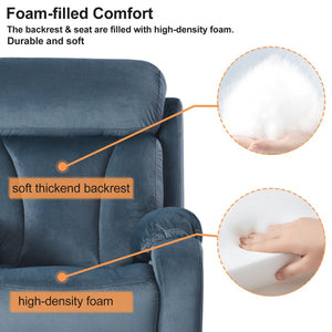 English Elm Power Lift Chair Recliner For Elderly – Electric Sofa With Remote, Soft Navy Fabric, Ultimate Comfort W1028S00037-GIGA