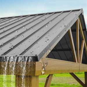English Elm 12'X14' Hardtop Gazebo - Durable Aluminum Structure With Weather-Resistant Steel Roof For Patios & Decks W1859S00013