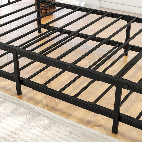 English Elm Twin Metal Daybed with Adjustable Trundle Wheels, Space-Saving Twin Sofa Bed Frame for Guests W840104493