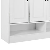 English Elm Sleek and Modern Shoe Cabinet With Adjustable Shelves, Minimalist Shoe Storage Organizer With Sturdy Top Surface, Space-Saving Design Side Board For Various Sizes Of Items, White