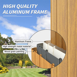 English Elm 12x20ft Hardtop Gazebo Galvanized Gable Roof Pergola with Wood-Grain Aluminum Frame, Durable 240ft² Outdoor Pavilion W1859S00015