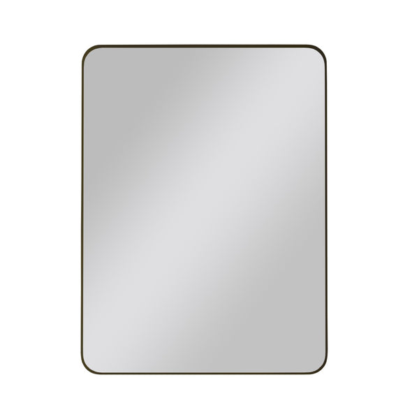 English Elm Wall Mirror Slim Black Metal Frame Rectangular 30x40 Moisture Resistant Modern Decor W1435107733