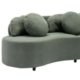 English Elm 103.9" Modern Living Room Sofa Lamb Velvet Upholstered Couch Furniture For Home Or Office, Green