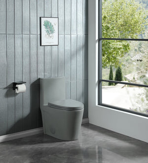 English Elm Soft-close Elongated Toilet Seat with Sculpted Profile for Modern and Traditional Baths Light Gray W1573108930