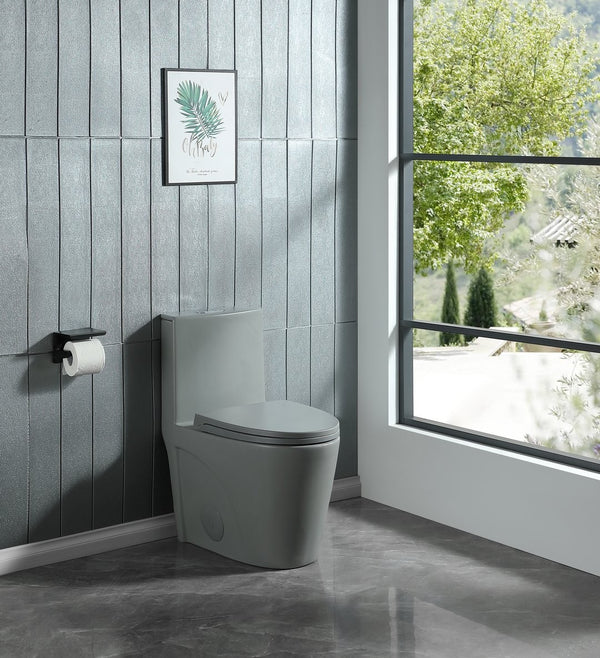 English Elm Soft-close Elongated Toilet Seat with Sculpted Profile for Modern and Traditional Baths Light Gray W1573108930