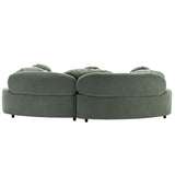 English Elm 103.9" Modern Living Room Sofa Lamb Velvet Upholstered Couch Furniture For Home Or Office, Green