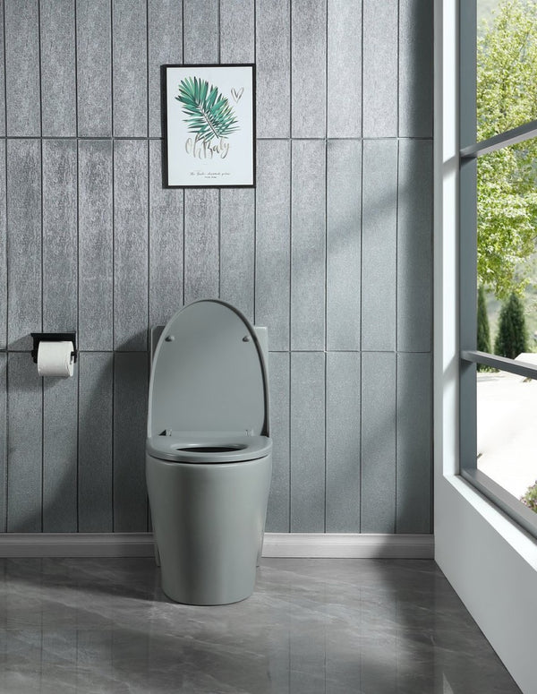 English Elm Soft-close Elongated Toilet Seat with Sculpted Profile for Modern and Traditional Baths Light Gray W1573108930