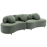 English Elm 103.9" Modern Living Room Sofa Lamb Velvet Upholstered Couch Furniture For Home Or Office, Green