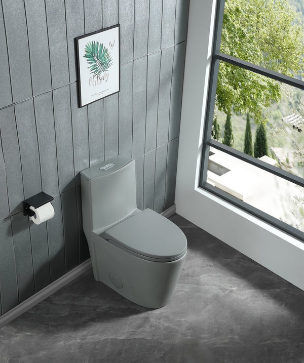 English Elm Soft-close Elongated Toilet Seat with Sculpted Profile for Modern and Traditional Baths Light Gray W1573108930