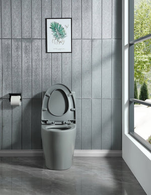 English Elm Soft-close Elongated Toilet Seat with Sculpted Profile for Modern and Traditional Baths Light Gray W1573108930
