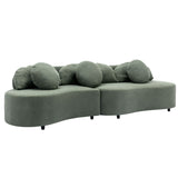 English Elm 103.9" Modern Living Room Sofa Lamb Velvet Upholstered Couch Furniture For Home Or Office, Green