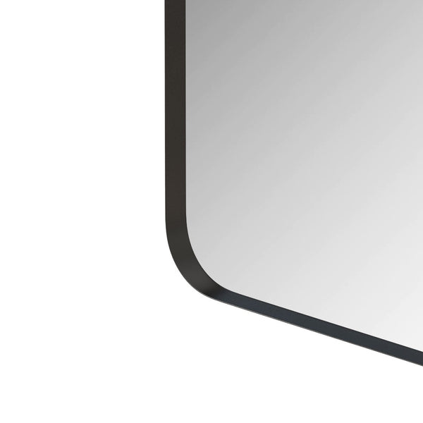 English Elm Wall Mirror Slim Black Metal Frame Rectangular 30x40 Moisture Resistant Modern Decor W1435107733