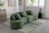 English Elm 103.9" Modern Living Room Sofa Lamb Velvet Upholstered Couch Furniture For Home Or Office, Green