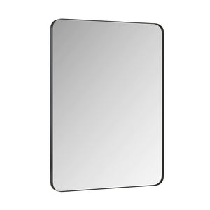 English Elm Wall Mirror Slim Black Metal Frame Rectangular 30x40 Moisture Resistant Modern Decor W1435107733