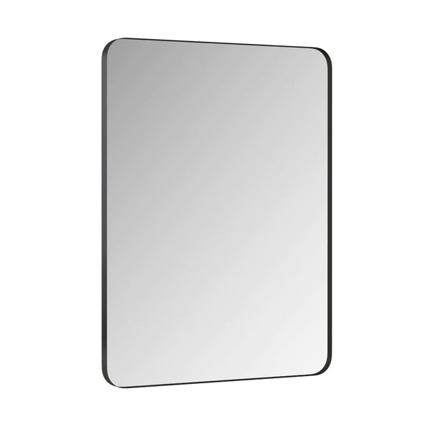 English Elm Wall Mirror Slim Black Metal Frame Rectangular 30x40 Moisture Resistant Modern Decor W1435107733