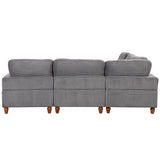 English Elm Modular Sectional Sofa With Ottoman L Shaped Corner Sectional For Living Room, Office, Spacious Space(Same Sku: Wy000336Aae)