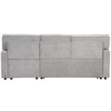 English Elm Upholstery Sleeper Sectional Sofa With Storage Space, Usb Port, 2 Cup Holders On Back Cushions