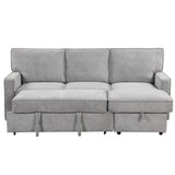 English Elm Upholstery Sleeper Sectional Sofa With Storage Space, Usb Port, 2 Cup Holders On Back Cushions