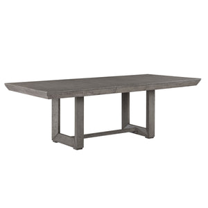 English Elm Modern Gresham Rustic Gray Acacia Veneer Dining Table with 18" Extension Leaf, 72.5–90" Length, Casual Appeal B011S00393