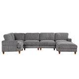 English Elm Modular Sectional Sofa With Ottoman L Shaped Corner Sectional For Living Room, Office, Spacious Space(Same Sku: Wy000336Aae)