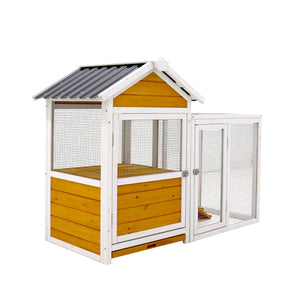 English Elm Large Solid Wood Outdoor Chicken Coop with Nest Box and Weatherproof Pvc Cladding W1431111746