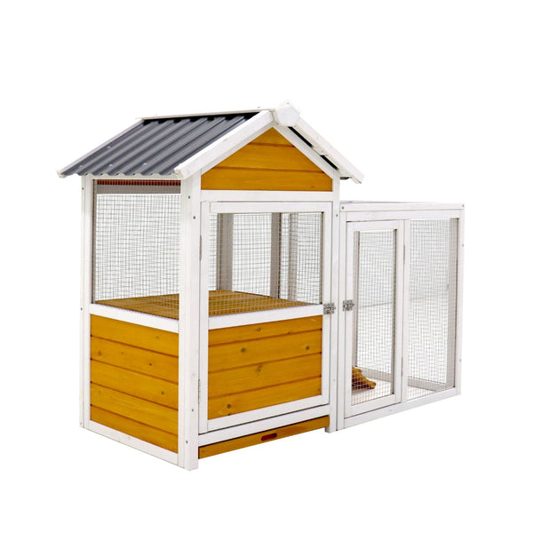 English Elm Large Solid Wood Outdoor Chicken Coop with Nest Box and Weatherproof Pvc Cladding W1431111746