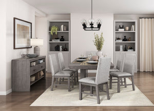 English Elm Modern Rustic Dining Server with Acacia Veneer Two Drawers and Three Open Shelves B011113079
