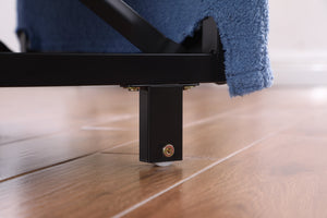 English Elm Convertible Convertible Sleeper Sofa Chair Bed with 3-Position Backrest, Teddy Fabric, Sturdy 330lb Frame Blue W1420110195