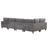 English Elm Modular Sectional Sofa With Ottoman L Shaped Corner Sectional For Living Room, Office, Spacious Space(Same Sku: Wy000336Aae)