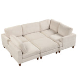 English Elm Modular Sectional Sofa With Ottoman L Shaped Corner Sectional For Living Room, Office, Spacious Space(Same Sku: Wy000336Aaa)