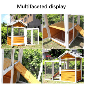 English Elm Large Solid Wood Outdoor Chicken Coop with Nest Box and Weatherproof Pvc Cladding W1431111746