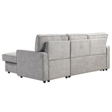 English Elm Upholstery Sleeper Sectional Sofa With Storage Space, Usb Port, 2 Cup Holders On Back Cushions