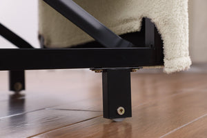 English Elm Convertible Convertible Sleeper Sofa Chair Bed with 3-Position Backrest, Teddy Fabric, Sturdy 330lb Frame Yellow W1420110193