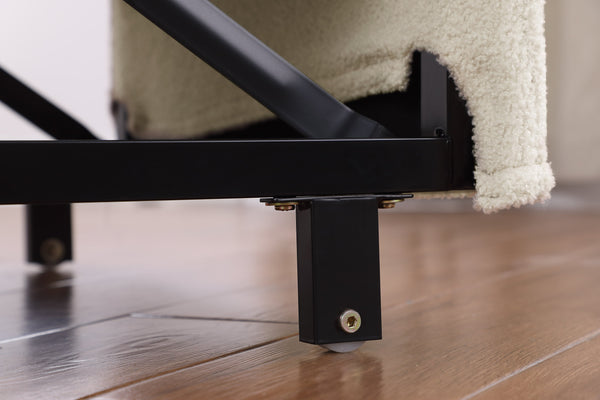 English Elm Convertible Convertible Sleeper Sofa Chair Bed with 3-Position Backrest, Teddy Fabric, Sturdy 330lb Frame Yellow W1420110193