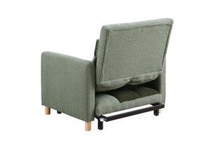 English Elm Convertible Convertible Sleeper Sofa Chair Bed with 3-Position Backrest, Teddy Fabric, Sturdy 330lb Frame Green W1420110194