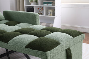 English Elm Convertible Convertible Sleeper Sofa Chair Bed with 3-Position Backrest, Teddy Fabric, Sturdy 330lb Frame Green W1420110194