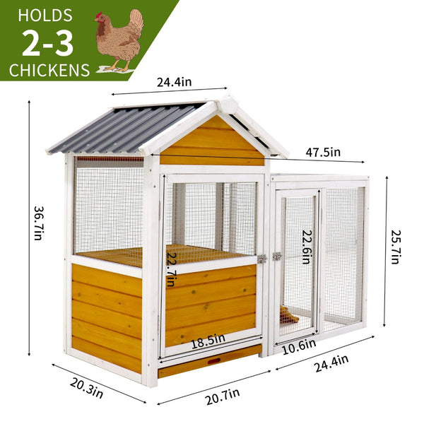 English Elm Large Solid Wood Outdoor Chicken Coop with Nest Box and Weatherproof Pvc Cladding W1431111746