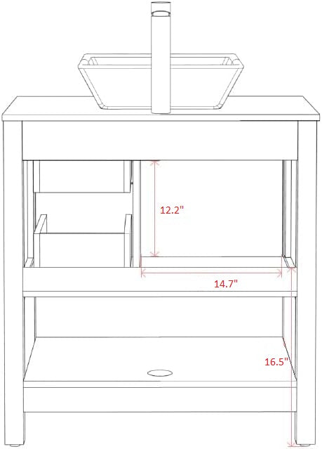 English Elm 30" Dark Hydron Blue Bathroom Vanity Combo with Marble-Pattern Top, Mirror, Faucet, Oil-Proof Coating W1223S00002