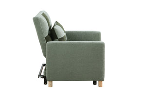 English Elm Convertible Convertible Sleeper Sofa Chair Bed with 3-Position Backrest, Teddy Fabric, Sturdy 330lb Frame Green W1420110194