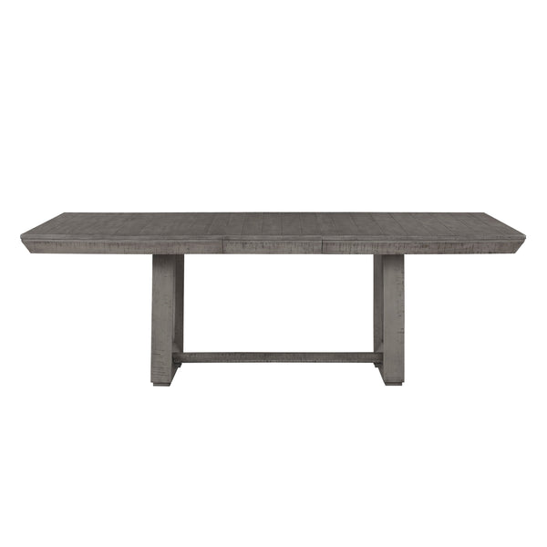 English Elm Modern Gresham Rustic Gray Acacia Veneer Dining Table with 18" Extension Leaf, 72.5–90" Length, Casual Appeal B011S00393