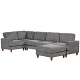 English Elm Modular Sectional Sofa With Ottoman L Shaped Corner Sectional For Living Room, Office, Spacious Space(Same Sku: Wy000336Aae)