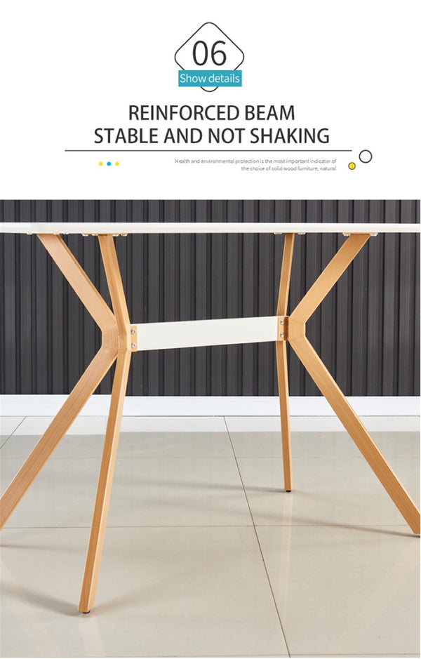 English Elm Modern Minimalist Dining Table White Mdf Top Metal Legs Seats Four Compact Kitchen W241113187