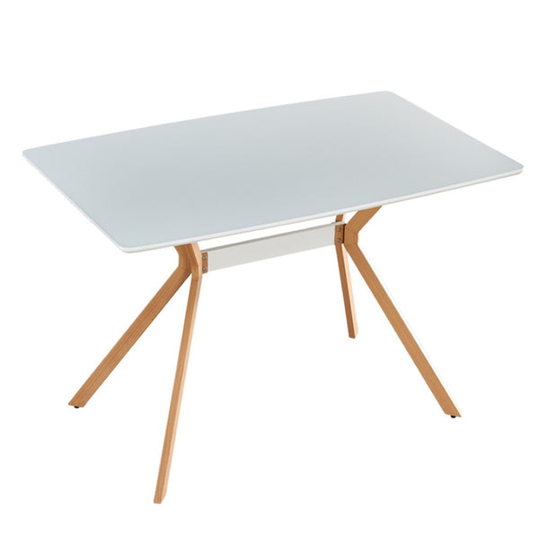 English Elm Modern Minimalist Dining Table White Mdf Top Metal Legs Seats Four Compact Kitchen W241113187