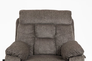 English Elm Old Age Velvet Power Lift Recliner with Dual Motors Heating Massage and Full Flat Recline Dark Brown W547S00034