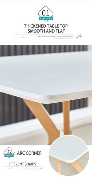 English Elm Modern Minimalist Dining Table White Mdf Top Metal Legs Seats Four Compact Kitchen W241113187