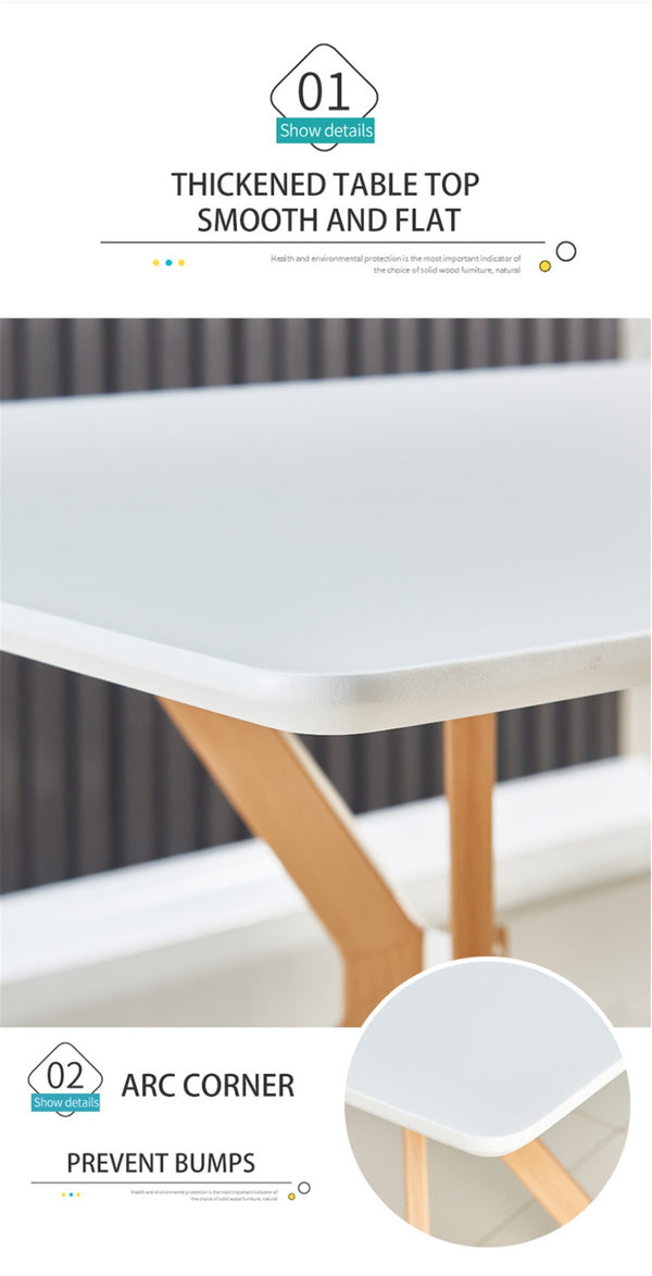 English Elm Modern Minimalist Dining Table White Mdf Top Metal Legs Seats Four Compact Kitchen W241113187
