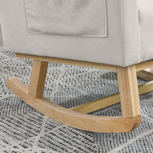 English Elm Welike 27.5" W Modern High Back Rocking Chair with Lumbar Pillow, Side Pockets, Cozy Design Beige W834105963